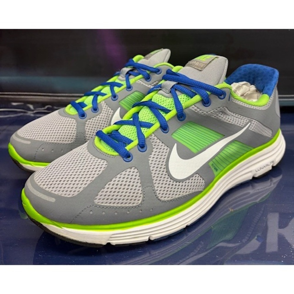 Nike Lunar Elite Flywire Grey Green (2009) 386477-012 Mens sneakers size 11